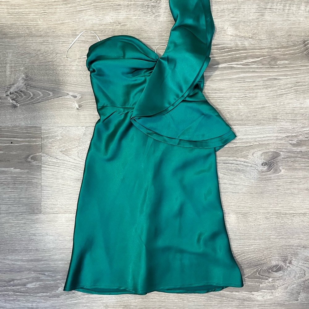 Hello Molly Teal One Shoulder Dress